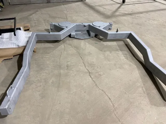 X-brace frame crossmember with gray primer