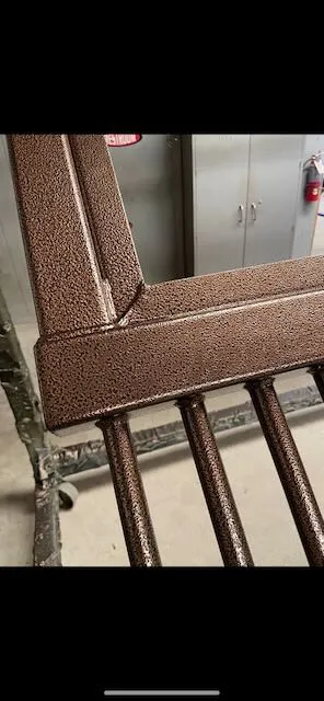 Finished bronze textured powder coat showing detailed craftsmanship